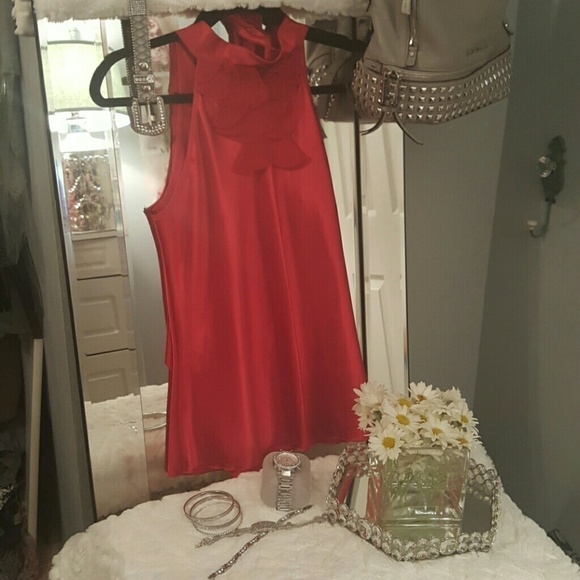 RED silk tank - Picture 1 of 4